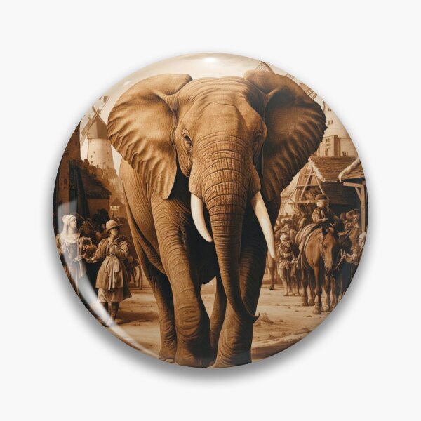 Item preview, Elephant Portrait. Fantasy elephant, Elephant painting, wild elephant, vintage elephant, Pieter Bruegel the Elder style designed and sold by ElephantVibes.