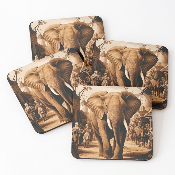 Item preview, Elephant Portrait. Fantasy elephant, Elephant painting, wild elephant, vintage elephant, Pieter Bruegel the Elder style designed and sold by ElephantVibes.