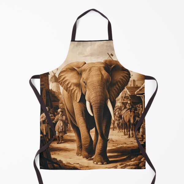 Item preview, Elephant Portrait. Fantasy elephant, Elephant painting, wild elephant, vintage elephant, Pieter Bruegel the Elder style designed and sold by ElephantVibes.