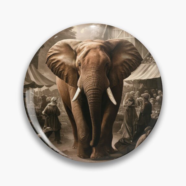 Item preview, Elephant Portrait. Fantasy elephant, Elephant painting, wild elephant, vintage elephant, Pieter Bruegel the Elder style designed and sold by ElephantVibes.