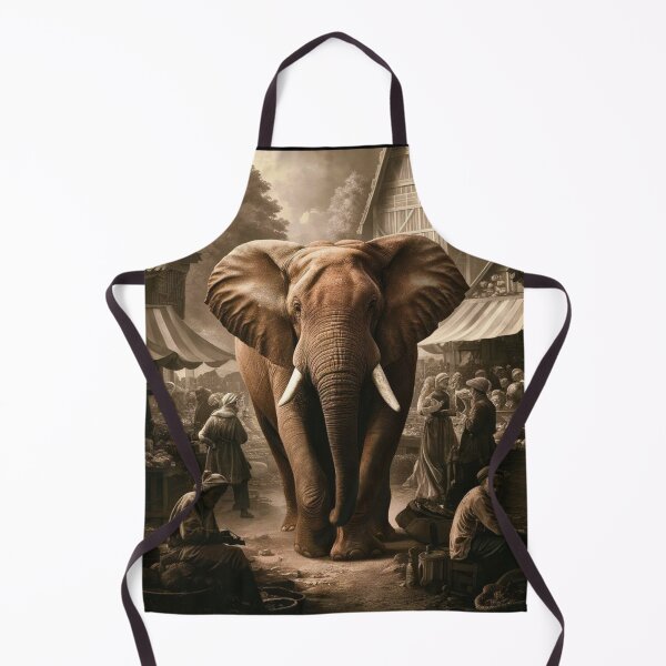 Item preview, Elephant Portrait. Fantasy elephant, Elephant painting, wild elephant, vintage elephant, Pieter Bruegel the Elder style designed and sold by ElephantVibes.