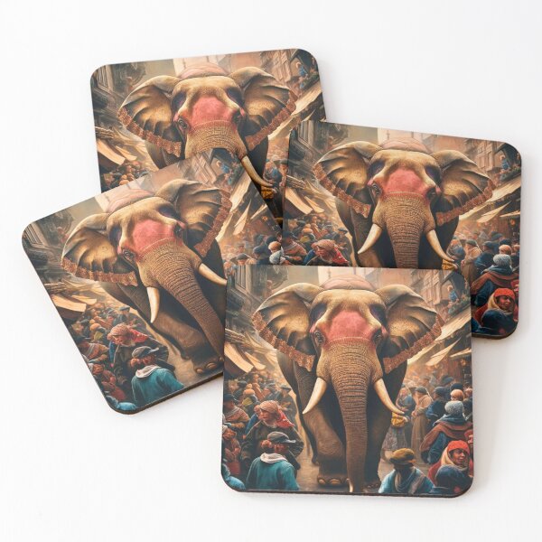 Item preview, Elephant Portrait. Fantasy elephant, Elephant painting, wild elephant, vintage elephant, Pieter Bruegel the Elder style designed and sold by ElephantVibes.