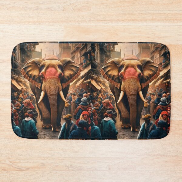 Item preview, Elephant Portrait. Fantasy elephant, Elephant painting, wild elephant, vintage elephant, Pieter Bruegel the Elder style designed and sold by ElephantVibes.