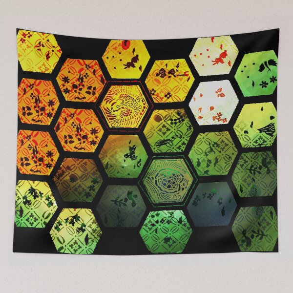 Item preview, Japanese Katagami Stencil Honey Comb designed and sold by ChidoriVintage.