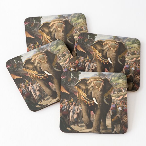 Item preview, Elephant Portrait. Fantasy elephant, Elephant painting, wild elephant, vintage elephant, Pieter Bruegel the Elder style designed and sold by ElephantVibes.