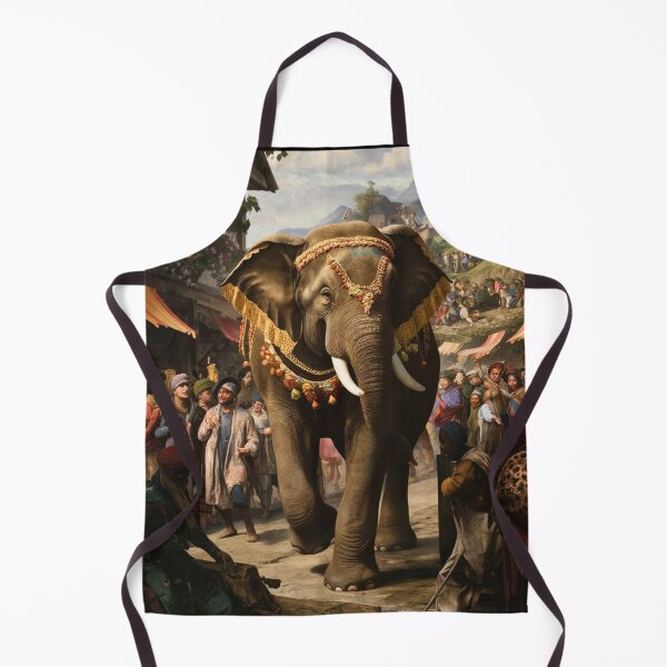 Item preview, Elephant Portrait. Fantasy elephant, Elephant painting, wild elephant, vintage elephant, Pieter Bruegel the Elder style designed and sold by ElephantVibes.
