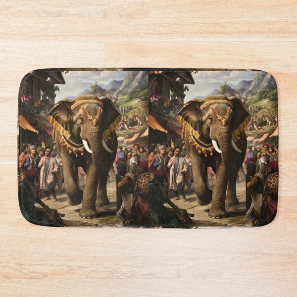 Item preview, Elephant Portrait. Fantasy elephant, Elephant painting, wild elephant, vintage elephant, Pieter Bruegel the Elder style designed and sold by ElephantVibes.