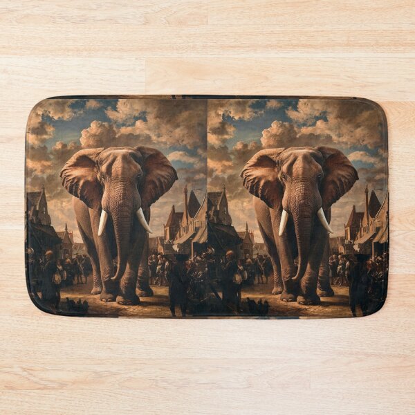 Item preview, Elephant Portrait. Fantasy elephant, Elephant painting, wild elephant, vintage elephant, Pieter Bruegel the Elder style designed and sold by ElephantVibes.