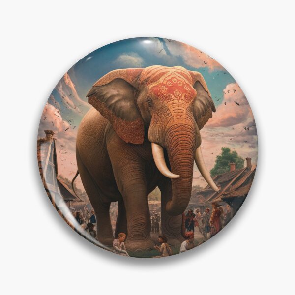 Item preview, Elephant Portrait. Fantasy elephant, Elephant painting, wild elephant, vintage elephant, Pieter Bruegel the Elder style designed and sold by ElephantVibes.