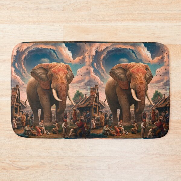 Item preview, Elephant Portrait. Fantasy elephant, Elephant painting, wild elephant, vintage elephant, Pieter Bruegel the Elder style designed and sold by ElephantVibes.