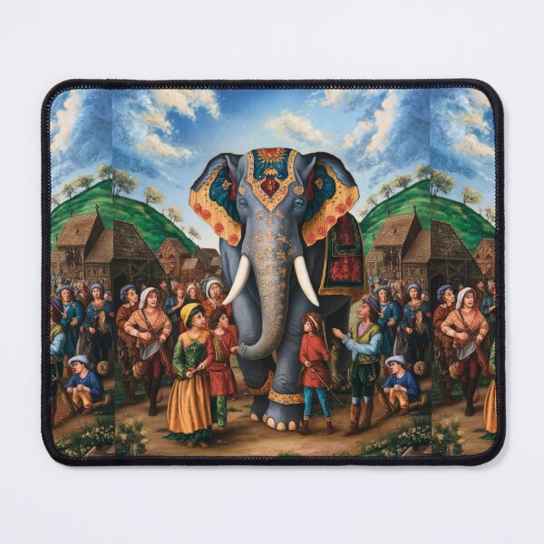 Item preview, Elephant Portrait. Fantasy elephant, Elephant painting, wild elephant, vintage elephant, Pieter Bruegel the Elder style designed and sold by ElephantVibes.