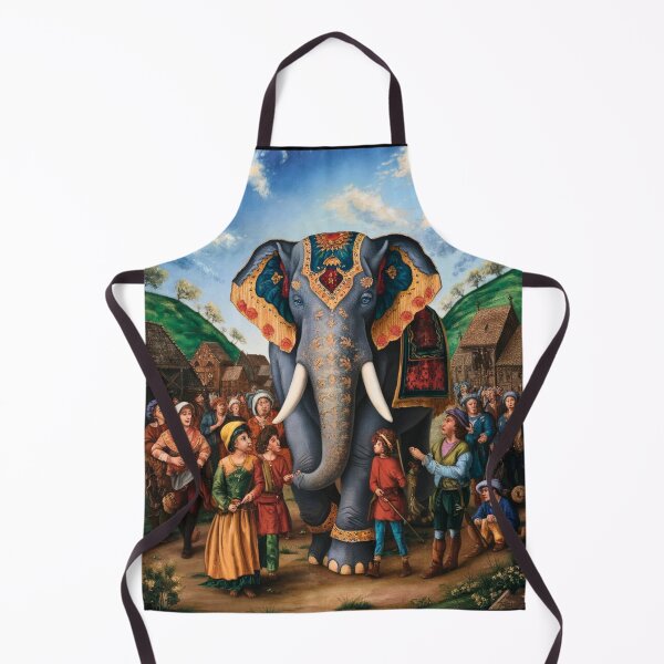 Item preview, Elephant Portrait. Fantasy elephant, Elephant painting, wild elephant, vintage elephant, Pieter Bruegel the Elder style designed and sold by ElephantVibes.