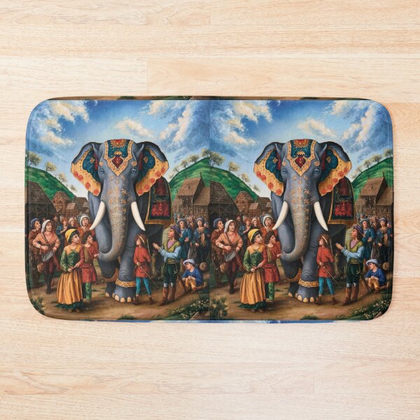 Item preview, Elephant Portrait. Fantasy elephant, Elephant painting, wild elephant, vintage elephant, Pieter Bruegel the Elder style designed and sold by ElephantVibes.