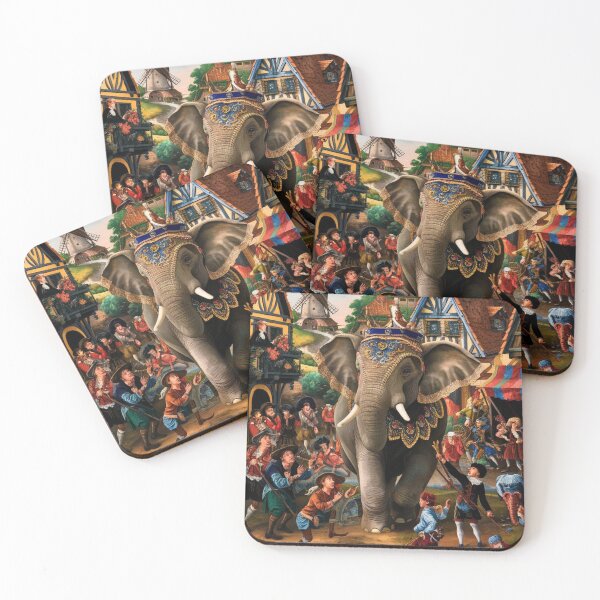 Item preview, Elephant Portrait. Fantasy elephant, Elephant painting, wild elephant, vintage elephant, Pieter Bruegel the Elder style designed and sold by ElephantVibes.