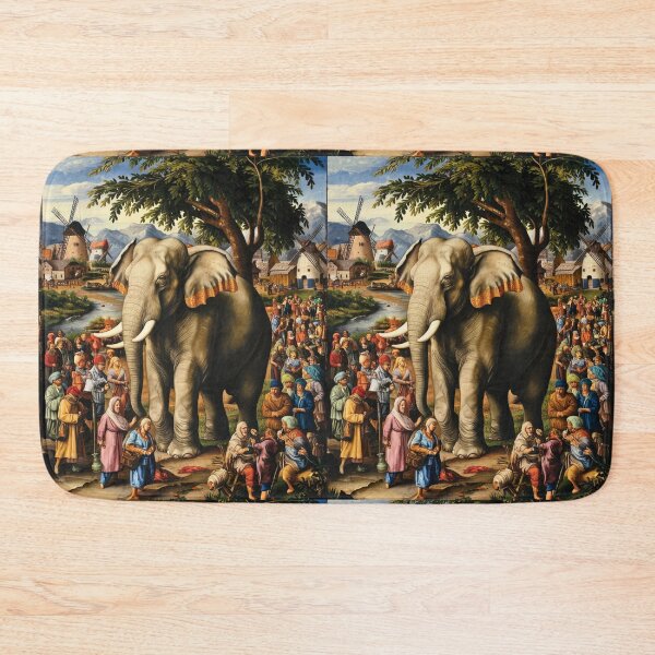 Item preview, Elephant Portrait. Fantasy elephant, Elephant painting, wild elephant, vintage elephant, Pieter Bruegel the Elder style designed and sold by ElephantVibes.