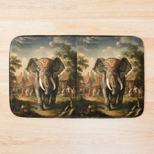 Item preview, Elephant Portrait. Fantasy elephant, Elephant painting, wild elephant, vintage elephant, Pieter Bruegel the Elder style designed and sold by ElephantVibes.