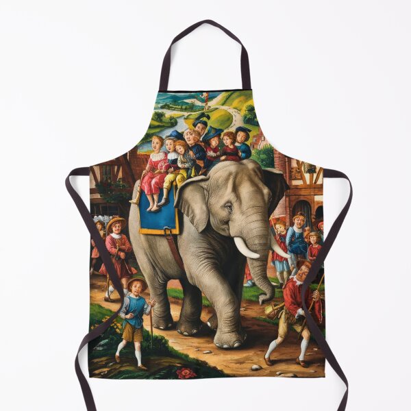 Item preview, Elephant Portrait. Fantasy elephant, Elephant painting, wild elephant, vintage elephant, Pieter Bruegel the Elder style designed and sold by ElephantVibes.