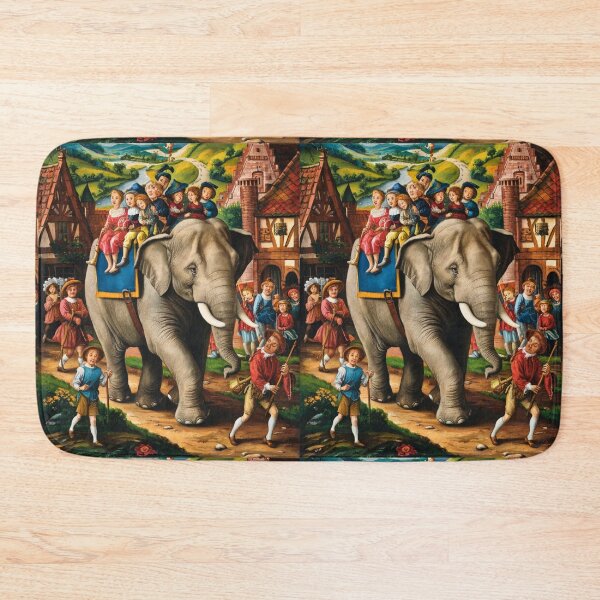 Item preview, Elephant Portrait. Fantasy elephant, Elephant painting, wild elephant, vintage elephant, Pieter Bruegel the Elder style designed and sold by ElephantVibes.