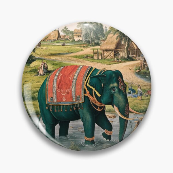 Item preview, Elephant Portrait. Fantasy elephant, Elephant painting, wild elephant, vintage elephant, Pieter Bruegel the Elder style designed and sold by ElephantVibes.