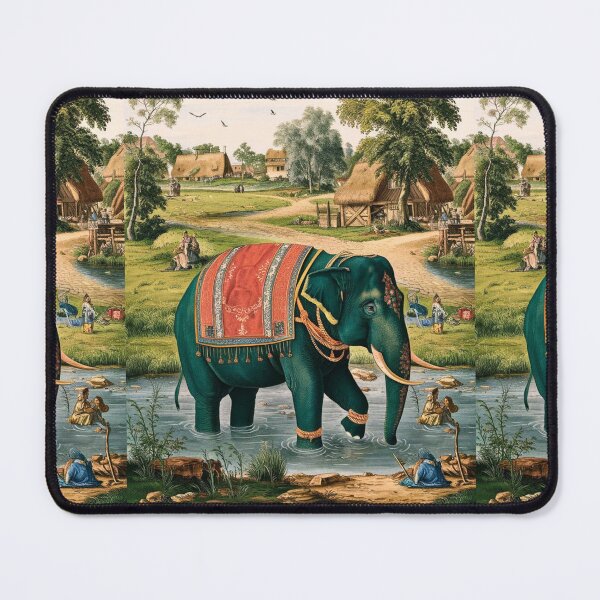 Item preview, Elephant Portrait. Fantasy elephant, Elephant painting, wild elephant, vintage elephant, Pieter Bruegel the Elder style designed and sold by ElephantVibes.