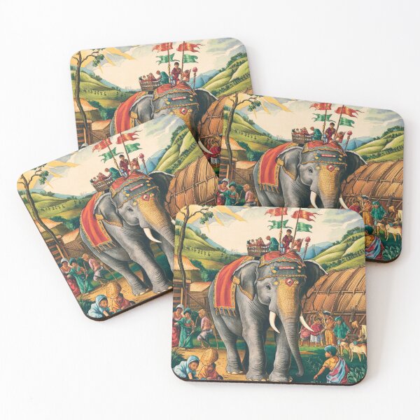Item preview, Elephant Portrait. Fantasy elephant, Elephant painting, wild elephant, vintage elephant, Pieter Bruegel the Elder style designed and sold by ElephantVibes.