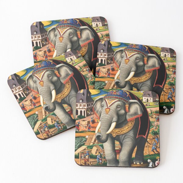 Item preview, Elephant Portrait. Fantasy elephant, Elephant painting, wild elephant, vintage elephant, Pieter Bruegel the Elder style designed and sold by ElephantVibes.