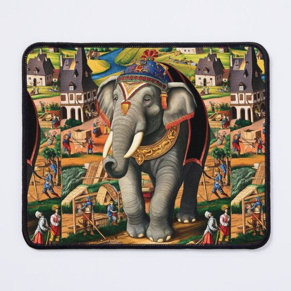 Item preview, Elephant Portrait. Fantasy elephant, Elephant painting, wild elephant, vintage elephant, Pieter Bruegel the Elder style designed and sold by ElephantVibes.