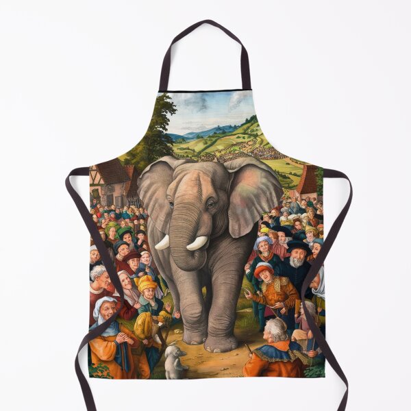Item preview, Elephant Portrait. Fantasy elephant, Elephant painting, wild elephant, vintage elephant, Pieter Bruegel the Elder style designed and sold by ElephantVibes.