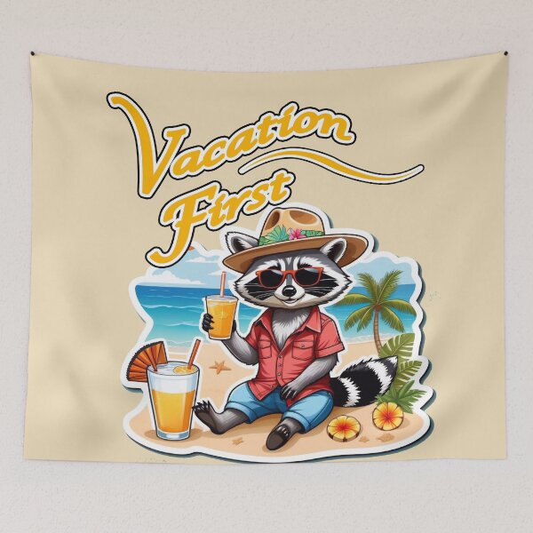 Item preview, raccoon vacation designed and sold by aliraweb.
