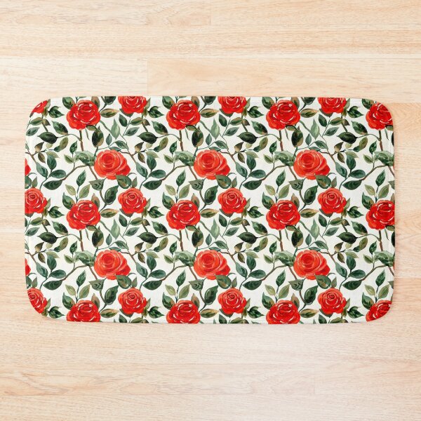 Item preview, Vibrant Red Rose Watercolor Pattern designed and sold by CleverboyDsgns.