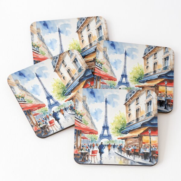 Item preview, Paris street cafe scene with Eiffel Tower designed and sold by JackFreestone.