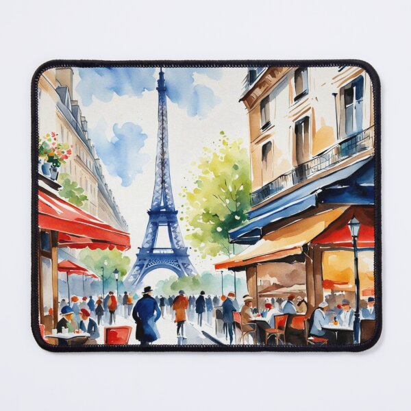 Item preview, Paris street cafe scene with Eiffel Tower designed and sold by JackFreestone.