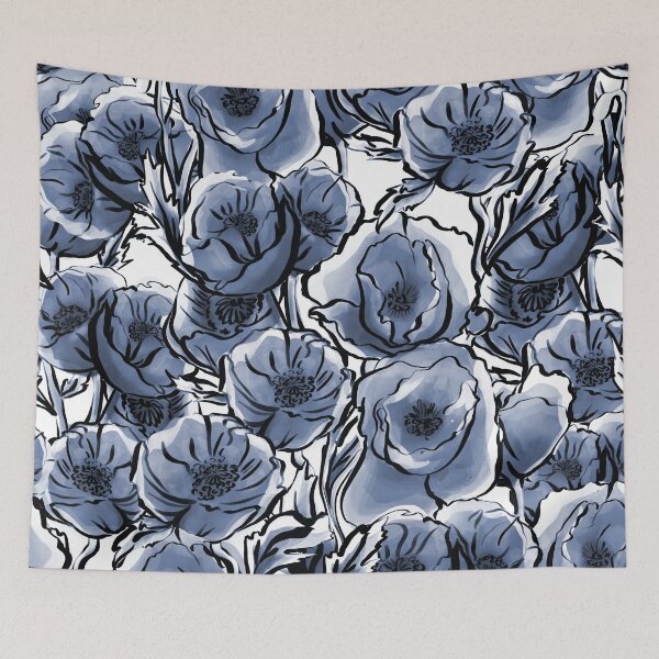 Item preview, Blue Poppy Meadow designed and sold by PeachyLitchi.