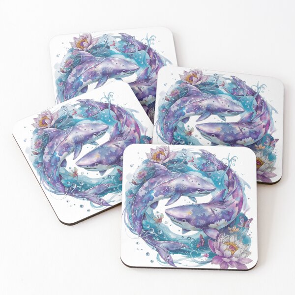 Item preview, Shark watercolor. The Tao The yin yang of sharks designed and sold by Anastasiia Yurevych.