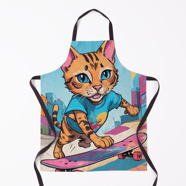 Item preview, Skateboarding Feline Thrills designed and sold by purrfect pattern.