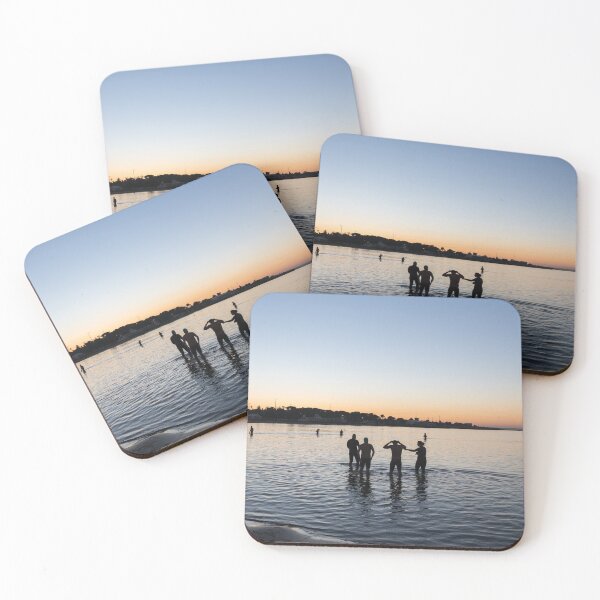 Item preview, Sunrise Swimmers, Williamstown Beach, Melbourne designed and sold by Kate Powick.