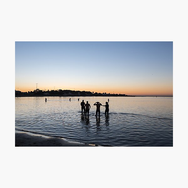 Item preview, Sunrise Swimmers, Williamstown Beach, Melbourne designed and sold by Kate Powick.
