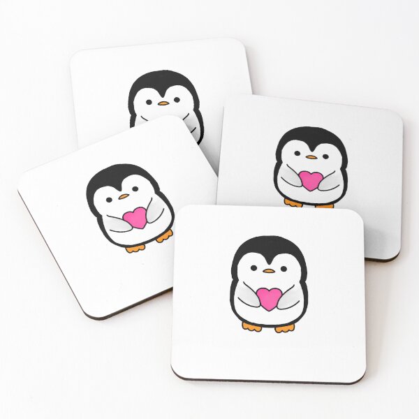 Item preview, penguin holding a pink heart designed and sold by Articbee.