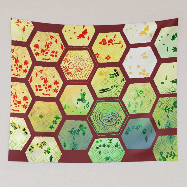 Item preview, Japanese Katagami Stencil Honey Comb designed and sold by ChidoriVintage.