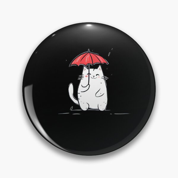 Item preview, Cat in the rain with umbrella designed and sold by ArtandSmile.