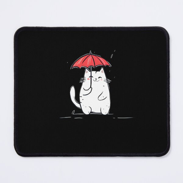 Item preview, Cat in the rain with umbrella designed and sold by ArtandSmile.