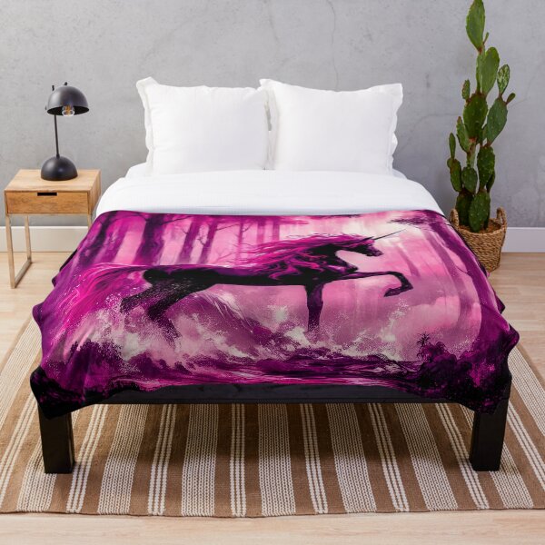 Aperçu de l'œuvre Majestic Licorne Rose Noir et Or créée et vendue par SideKickCreates.