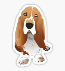Lemon Basset Hound Dog Breed Illustration Sticker