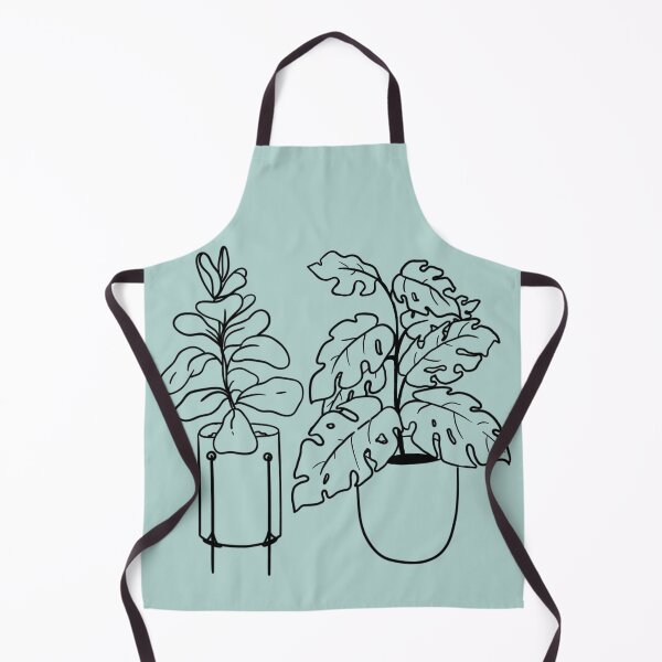 Item preview, Monstera and Fiddle Leaf Fig Cute Pot Plants (Aqua Theme) designed and sold by Chloe Lopez.