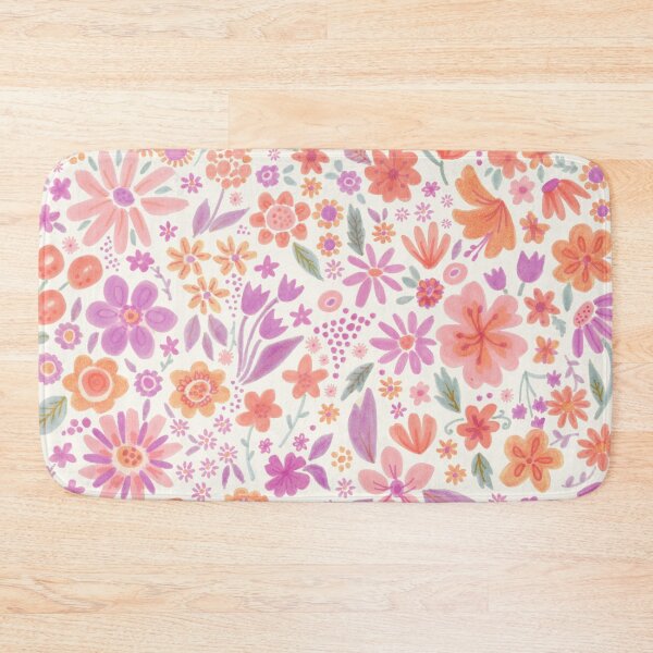 Aperçu de l'œuvre Motif de marqueur de fleurs sauvages orange et violet créée et vendue par CircusCreative.