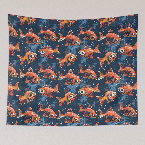 Item preview, Funny fish in comic style on blue background designed and sold by FinFriends.