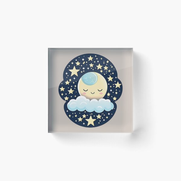 Item preview, Dreamy Moon With Rosy Cheeks - Cute Sleepy Moon  designed and sold by Creative.Shop.