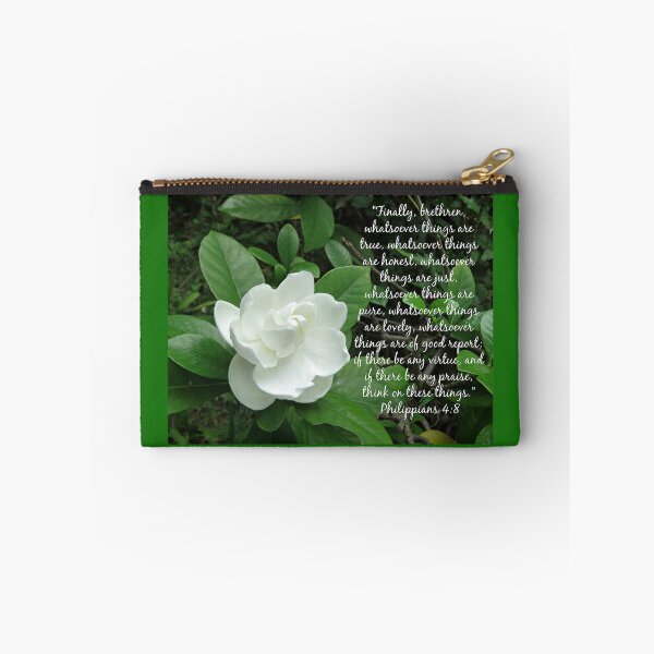 Item preview, Philippians 4:8 Scripture with Gardenia designed and sold by Linda Walsh.