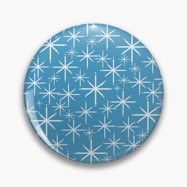 Item preview, Mid Century Modern Twinkling Stars Retro Atomic Pattern in Medium Blue designed and sold by kierkegaard.