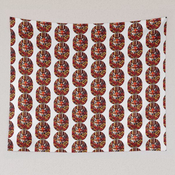 Item preview, Majestic Fox in Vibrant Autumn Leaves Cartoon designed and sold by Akioos.